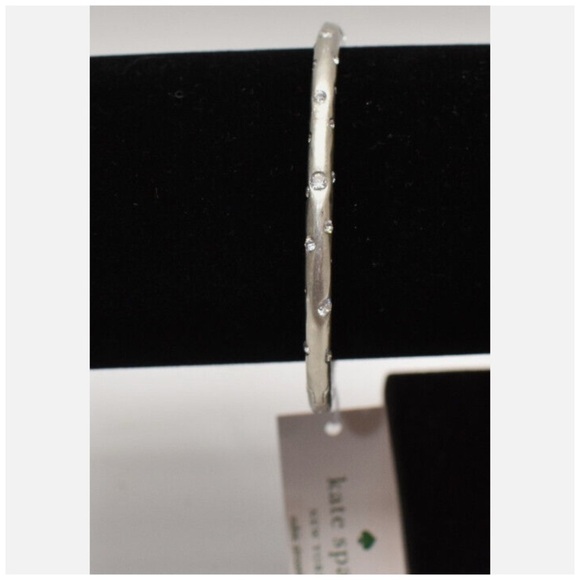 Kate Spade • Elegant Edge Pave Bangle Bracelet Silvertone - Picture 3 of 4